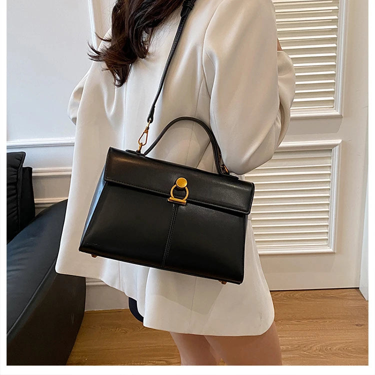 2025 New Classic Style Solid PU Square Shoulder & Crossbody Bags High Quality Sense of Luxury Simple Commute Handbags for Women