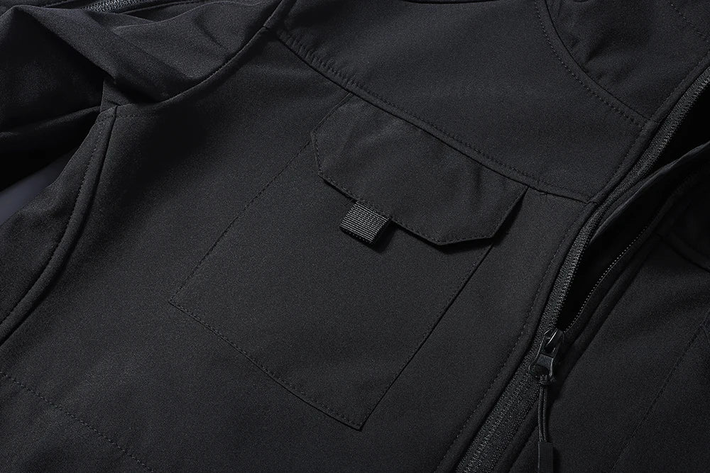 Men's hooded tactical jacket for autumn and winter outdoor windproof waterproof warm hiking camping and fishing durable jacket