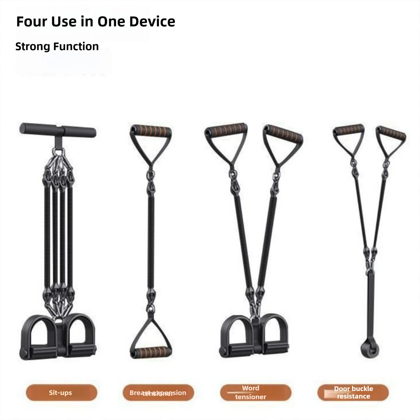 Multifunction Fitness Tension Rope with Handles Adjustable Tension Pedal Ankle Puller Non-Slip Exercise Resistance Band