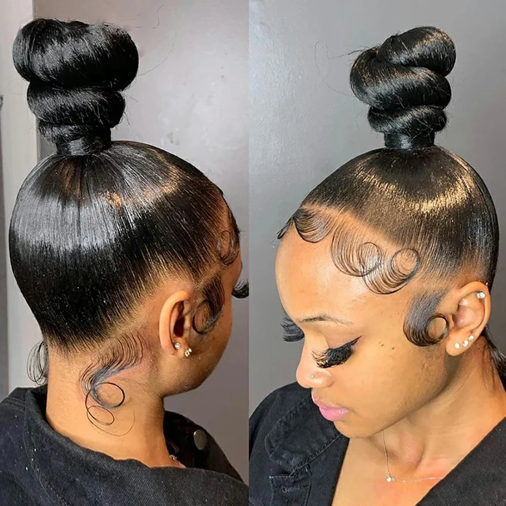 360 HD Transparent Lace Frontal Wigs Pre Plucked Brazilian Bone Straight 13x4 13x6 Lace Front Human Hair Wigs For Black Women