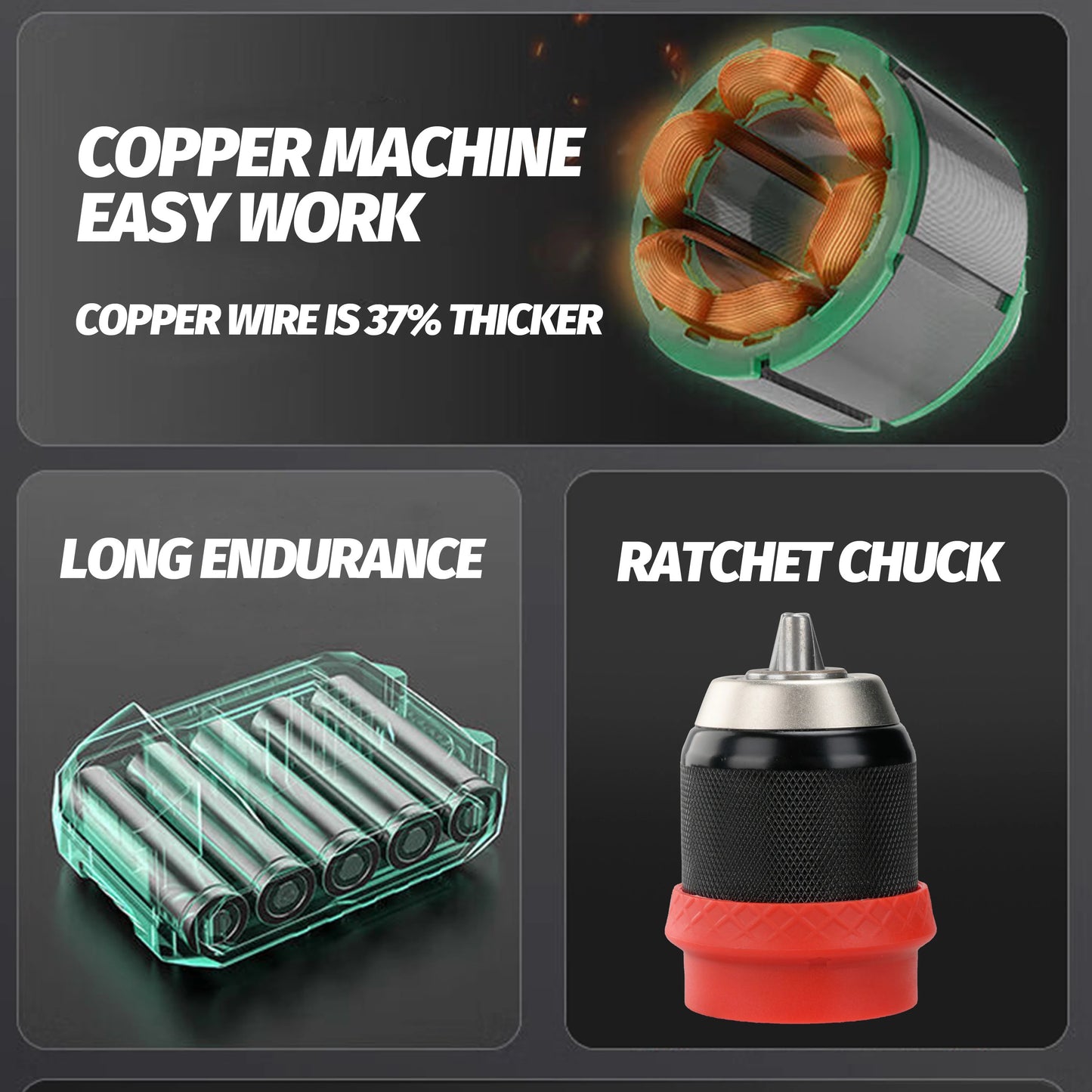 LYUWO Brushless Cordless Electric Screwdriver Kit with Fast-Charging Battery,LED Work Light&amp;Ergonomic Grip(Drill/Driver 2-in-1)