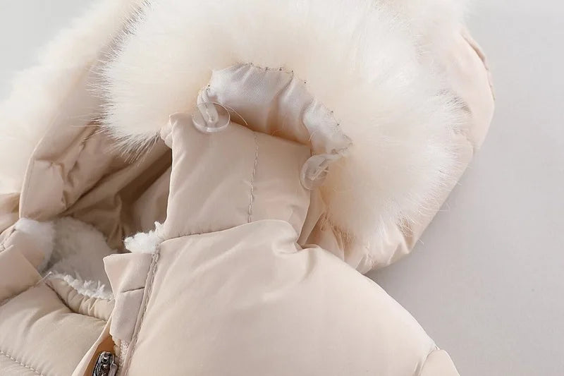 Baby ClothesChildren Clothing Boys and Girls Jumpsuits with Fleece and Cotton Jacket Outdoor Hugging Winter Cotton Clothe