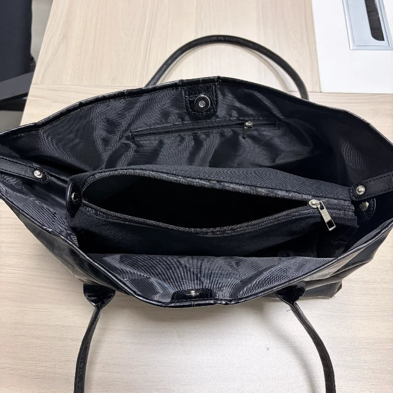 Luxury Vintage Crocodile-embossed Tote,women's Large-capacity Shoulder Handheld Bag,stylish Minimalist Casual Commuter Tote Bags