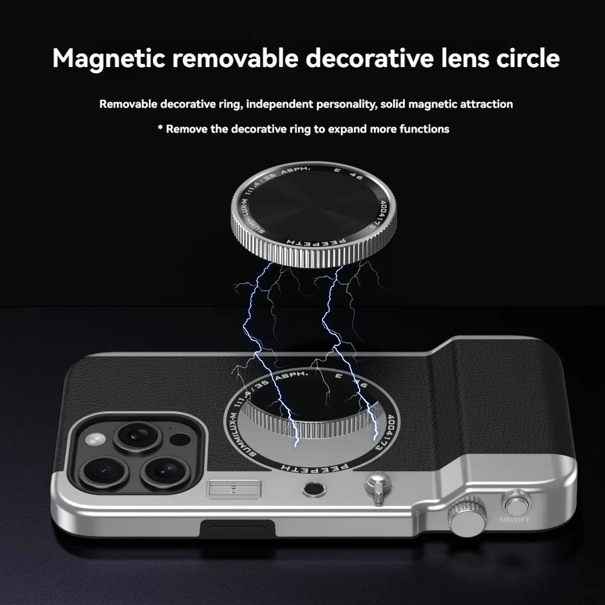 Retro Magnetic Multifunctional Camera Phone For 16 15 14 13 12 11 Pro Cosmetic Mirror Shockproof Cover