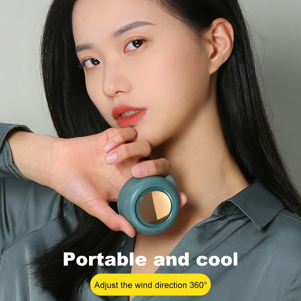 Waist-Mounted Bladeless Fan USB-C Rechargeable Portable Handheld Fan 360°Adjustable Outdoor Bladeless Fan for Outdoor Sports
