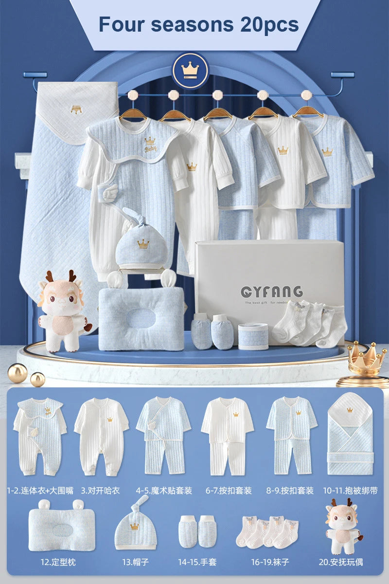 Newborn Baby Clothing 15/18/20 Pieces/0-3Months 100%Cotton Kids Clothes Suit Unisex Infant Boys Girls Clothing Set Without Box