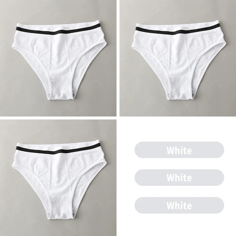 S-3XL 3-5Pcs Women Sport Briefs High Waist Panties Comfort Solid Color Underwear Sexy Underpants Intimate Lingerie Soft Briefs