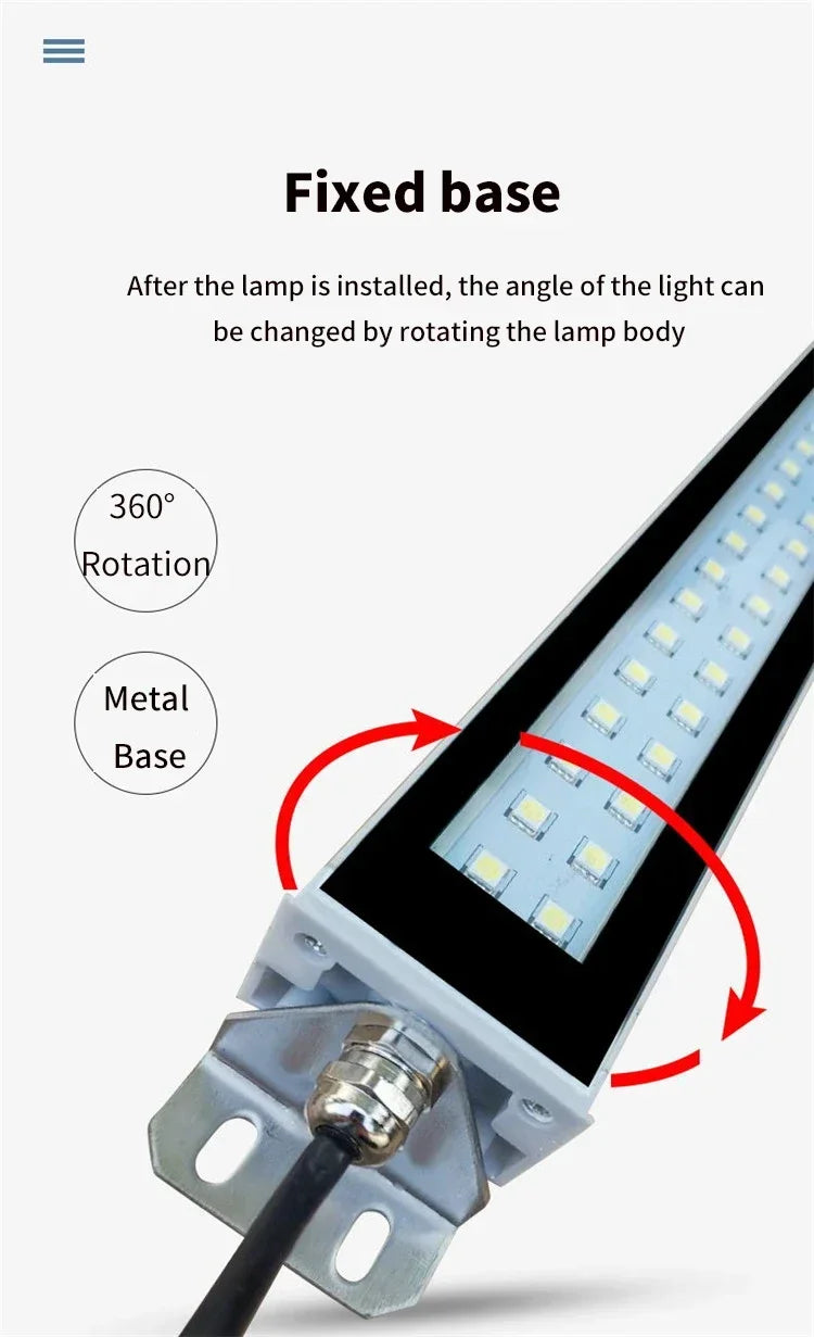 220V 24V Led Machine Tool Work Light Waterproof Oil-proof Explosion-proof Lamp CNC Lathe Lighting Lamp  Aluminum Alloy Led Lamps