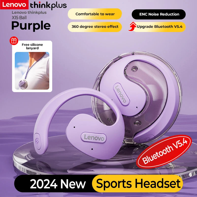 MINISO X15 pro Bluetooth 5.4 Earphones Erazer X15 Sports Wireless Headphones Noise Reduction HD Call Lenovo Earbuds with Mic