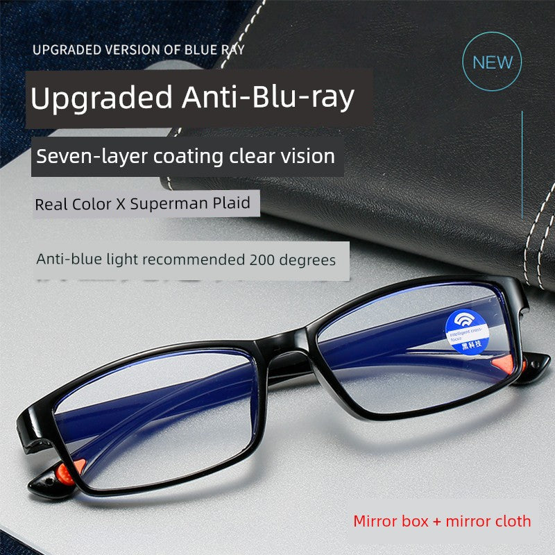 Middle-Aged and Elderly Reading Glasses Men's Dual-Use Anti-Blue Light Multi-Focus Smart Zoom Multi-Function Presbyopic Glasses Ladies