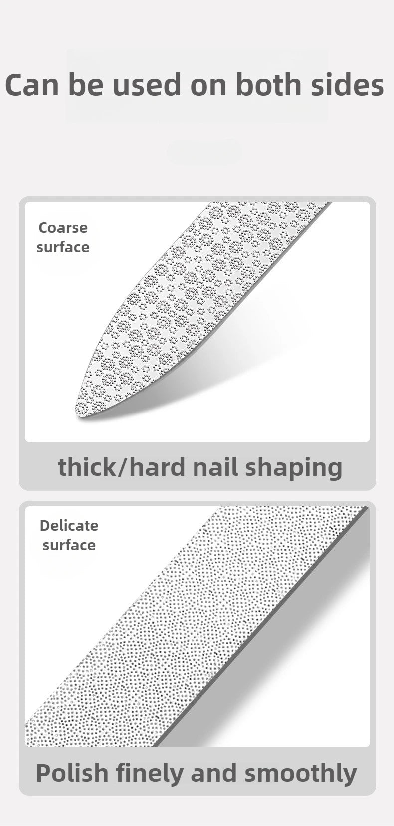 Stainless Steel Double Side Nail File Styling Accessories Polish Remover For Buffer Manicure Tools For Home And Travel