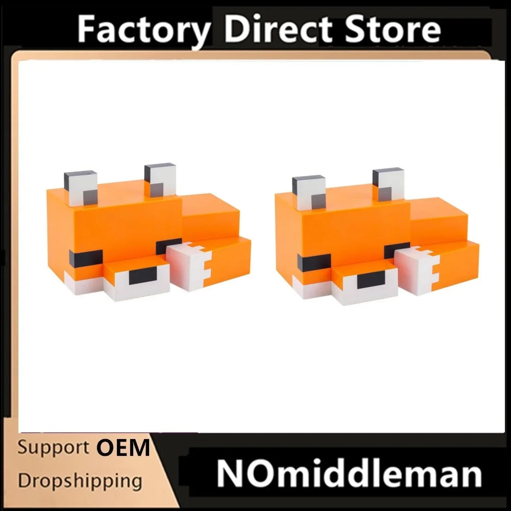 1/2pcs MC Game Cute Fox Night Light Soft Orange Glow Desk Lamp Home Atmosphere Luminous Table Lamp for Playrooms or Children