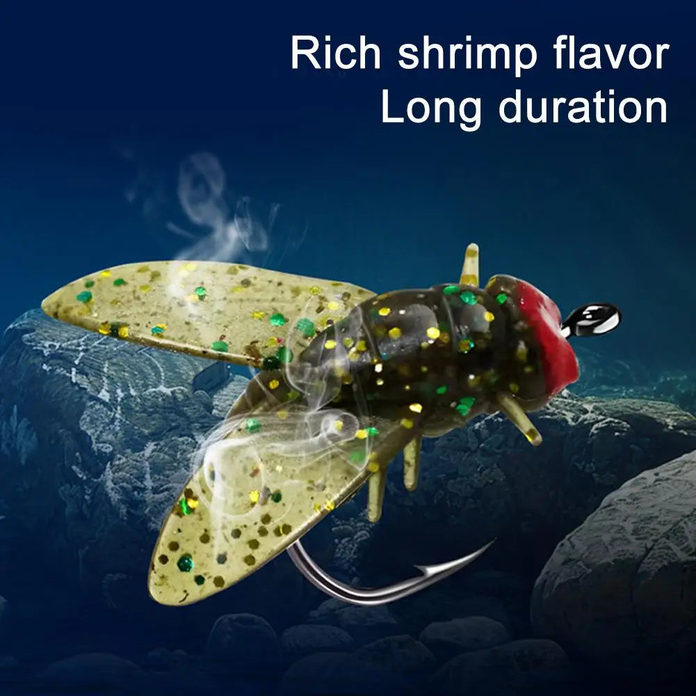 20Pcs/Box Mini Bionic Fly Fishing Bait Fly Hook Soft Bait Add Fish Attractant Fishing Gear For Salmon Trout Fishing Accessories