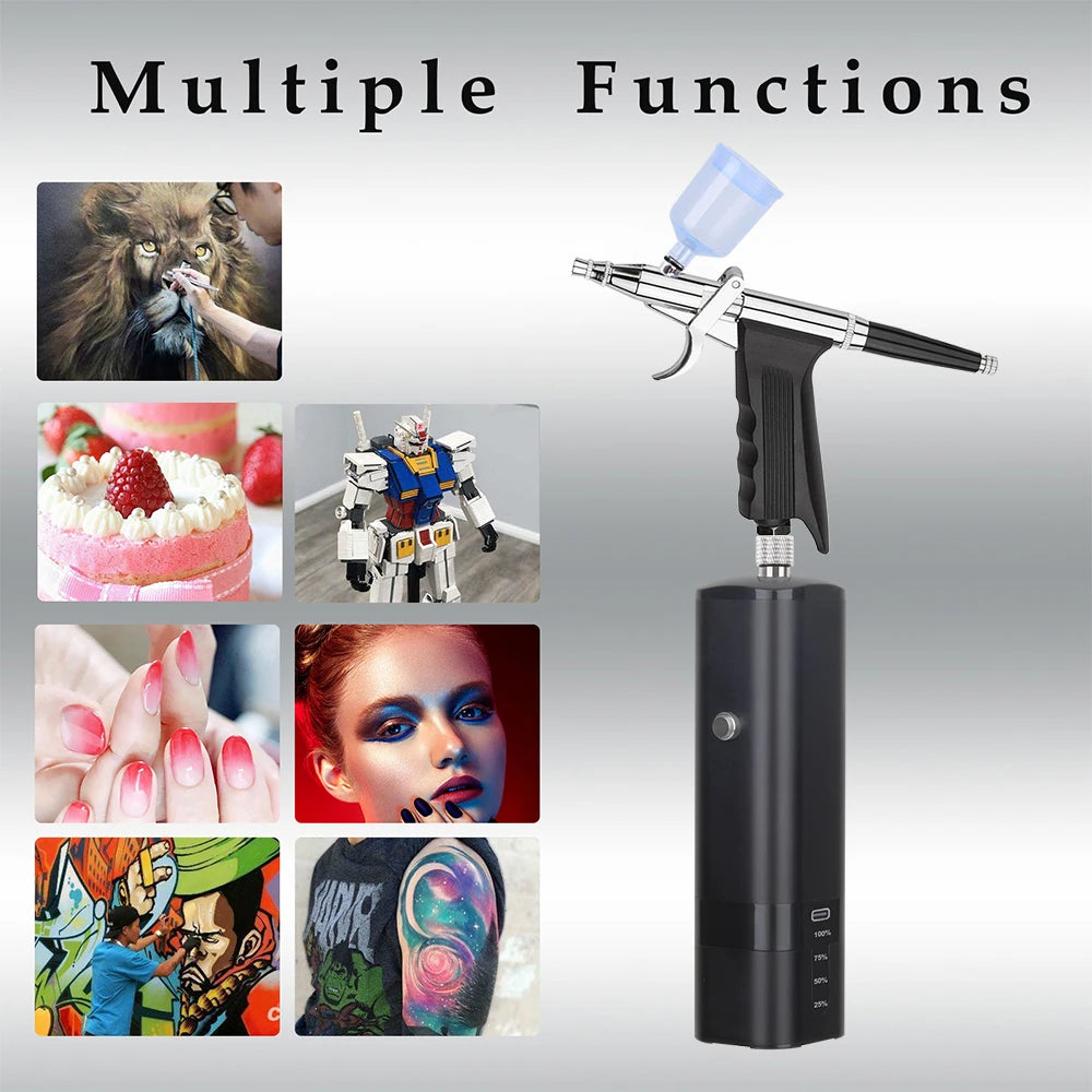 High Quality Cordless Mini Airbrush With Compressor Trigger Gun Cleaning Kit Foundation Makeup Oxygen Infusion Apparatus