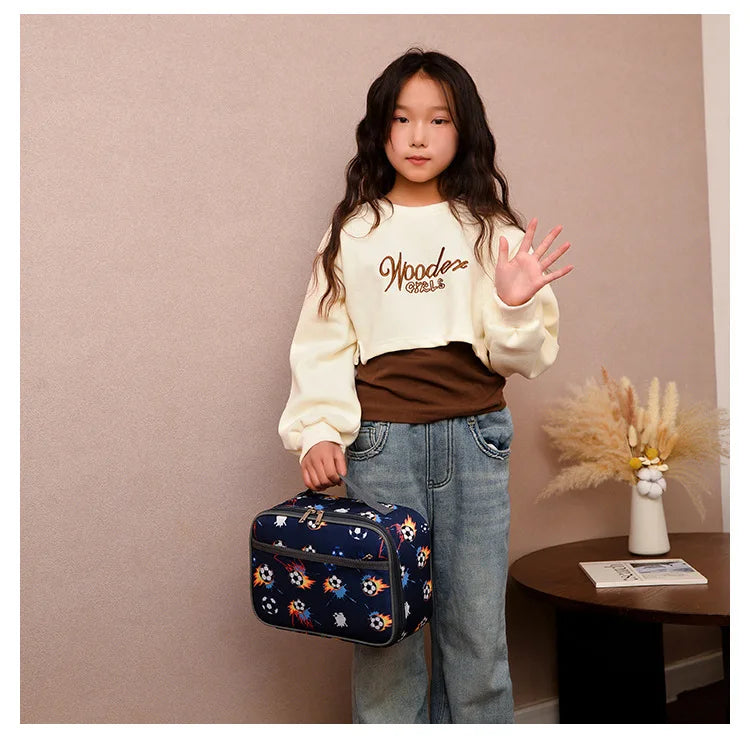 New lunch box bag large capacity kindergarten schoolbag storage bag and high appearance level lunch bag