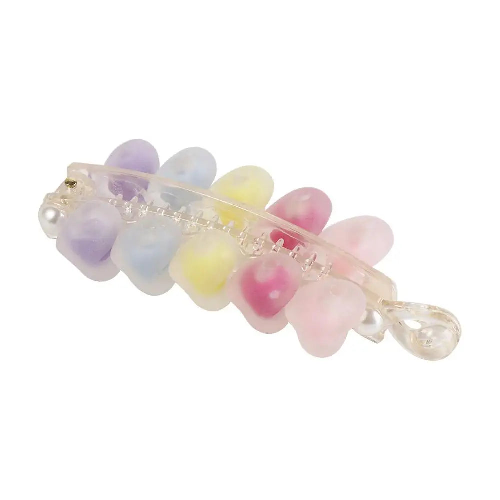 Hair Accessories Acrylic Hair Clips Colorful Love Heart Claw Clips Frosted Star Ponytail Holders Girl