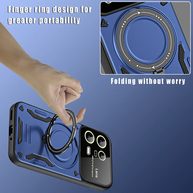 Camera Protect Shockproof  Armor Phone Case For Xiaomi 11T 12T Pro 13 13T Pro For Xiaomi 14 Pro Magnet Holder Ring Back Cover