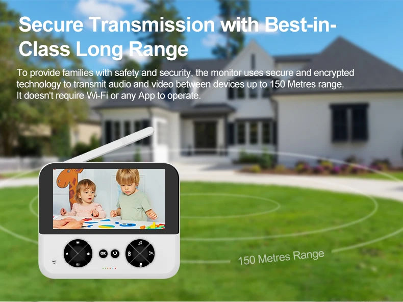 Smart indoor security protection mother home surveillance 4.3 inch wireless WiFi video voice intercom baby electronic camera