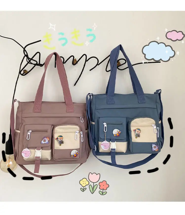 Canvas Handbags Messenger Bags for Women Waterproof Nylon Tote Shoulder Bag Oxford Ladies Handbag Crossbody Bag Girl Satchels