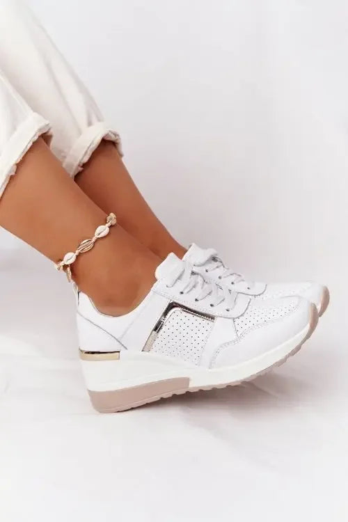 Sneakers Women 2024 Lace-Up Wedge Sport Shoes for Women Vulcanized Casual Platform Ladies Sneaker Tennis Female Zapatos De Mujer