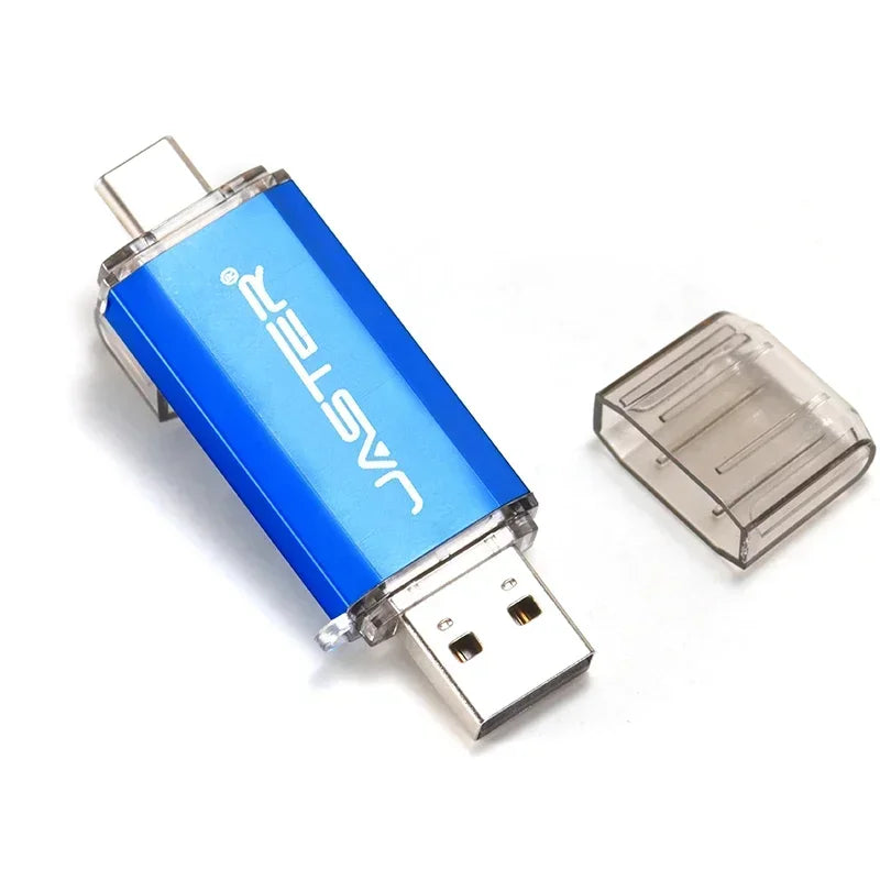 JASTER TYPE-C Smart Phone USB Flash Drives Metal Pen Drive Golden Hight speed Memory Stick Business U disk 16GB 32GB 64GB 128GB
