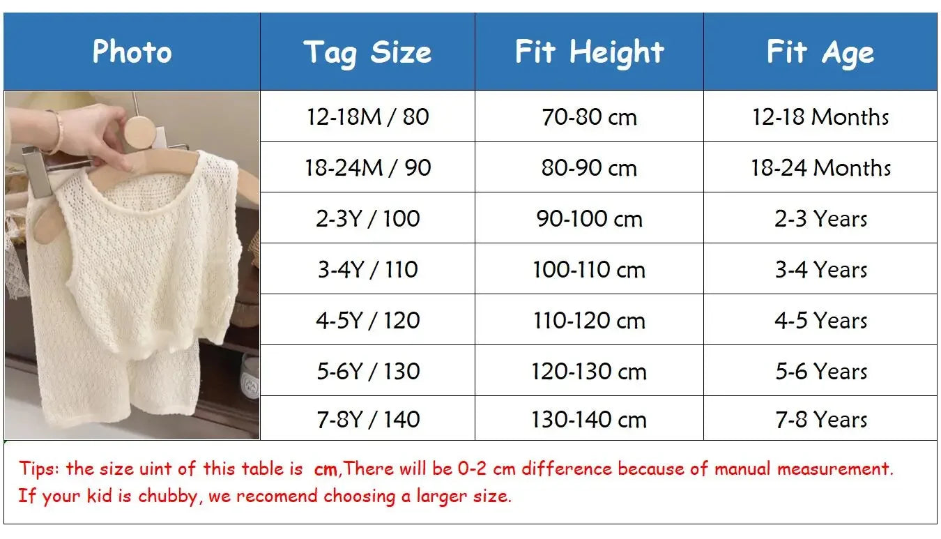 Girls Summer Clothing Set 2023 Kids Knitted Hollow Lace Suit Girl Fashion Breathable Vest + Wide Leg Pants Outfits Children Sets