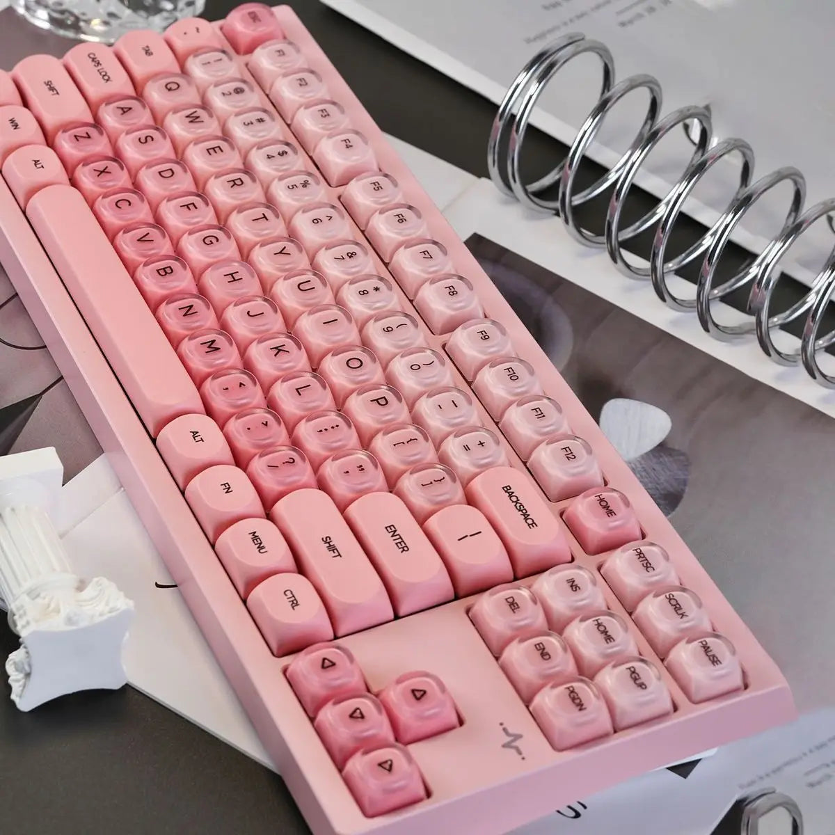 130 Keys Pink Liquid Foundation Keycap HOA Profile PBT Double Shot Keycap For Mx Switch Mechanical Keyboard ISO Enter Key Caps