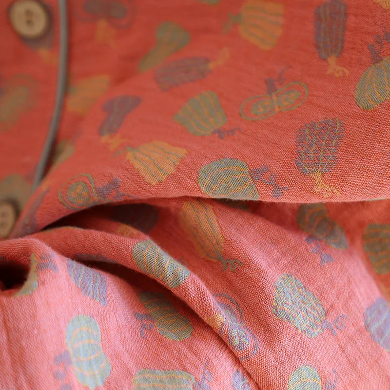 2025 New Spring and Autumn Pajama Set 100%Cotton Comfortable Long sleeved Two Piece Home Furnishings Large Size Home Furnishings