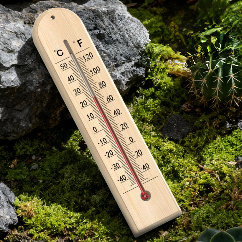 High Precision Battery Wooden Thermometer Wall Mounted for Accurate Temperature Measurement in Home Laboratory