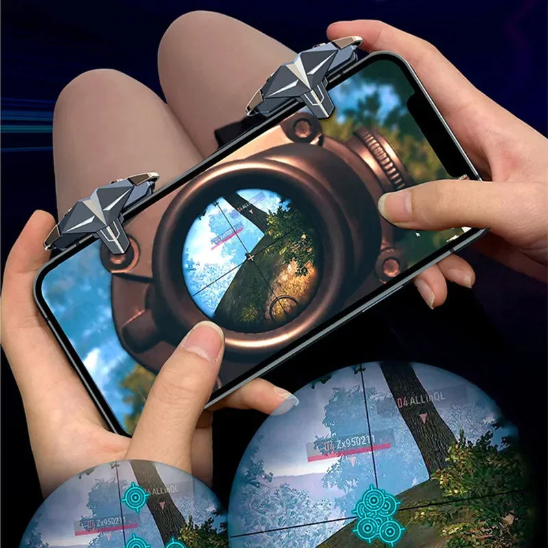 G10 Mobile Phone Game Trigger 4 Fingers Aim Shooting Free Fire L1 R1 Gamepad Joystick Controller for IOS Android E-sports Button