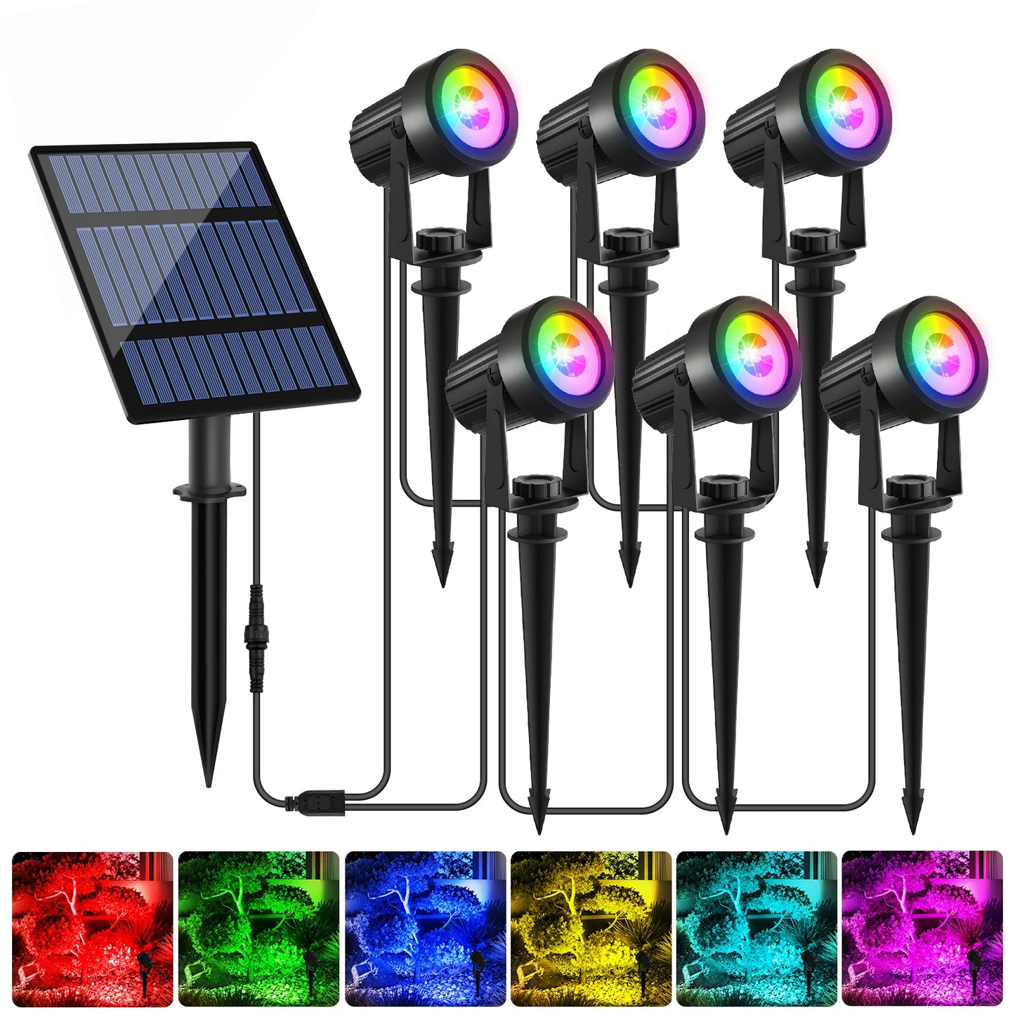 RGB/3000K/6000k Solar Garden Light Outdoor Solar Power Spotlight IP65 Waterproof Wall Light Lawn Lamp For Yard Lawn Walkway