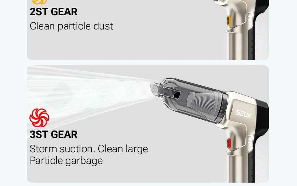 2025 SZUK Car Vacuum Cleaner 9998700PA Powerful Suction Mini Handheld Vacuum Cleaner Type-C Portable Vacuum Cleaner for Car Home