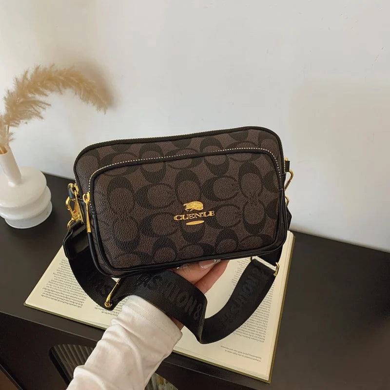 2026 New Retro Luxury Women Shoulder Bag Crossbody Bag Original Circular Pattern Logo Durable Fabric Adjustable Strap Daily Work