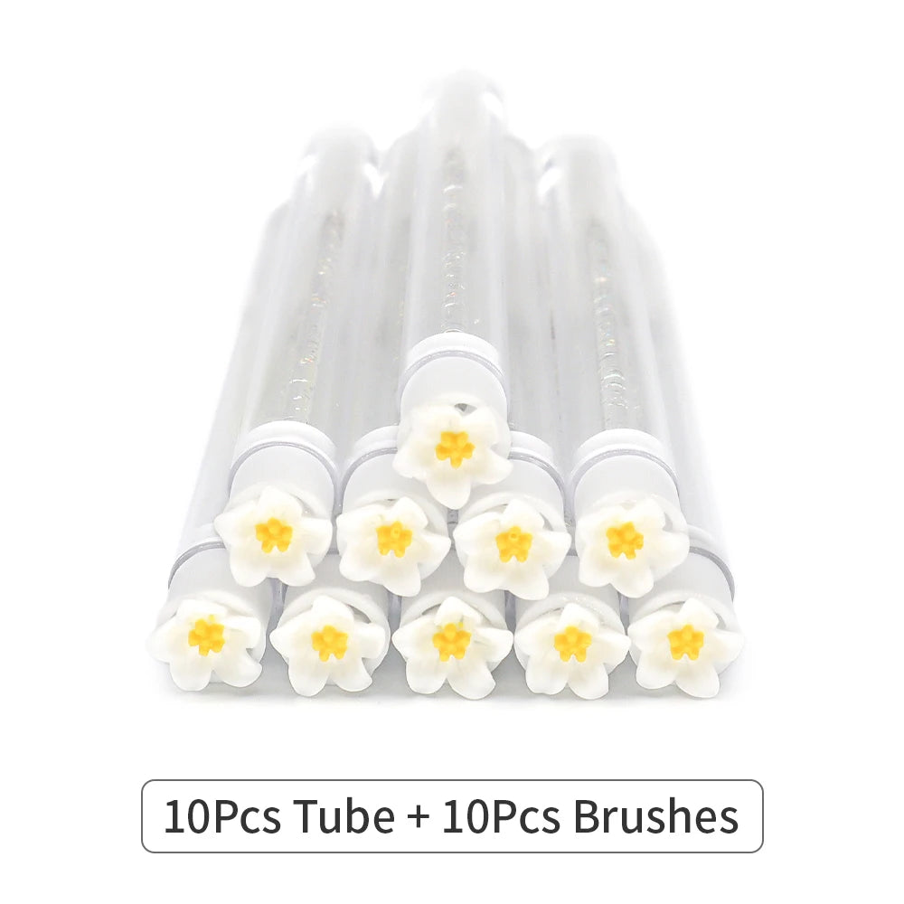 10/50Pcs Eyelash Brush Tubes With Crystal Lash Mascara Wands Eyebrow Comb Spoolies Container Lash Brush Applicators Makeup Tools