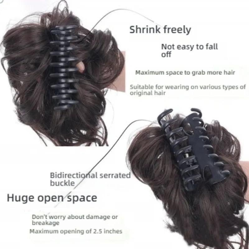 WIGSIN Synthetic Messy Bun Hair Extension Claw Clip in Hair Piece Hair Buns Short Curly Hair for Women