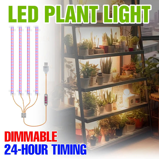 LED Plant Grow Light Bar 5V Full Spectrum Potted Fill Lamp USB Indoor Dimmable Succulent Seeding Flower Cactus Cultivate Lamps