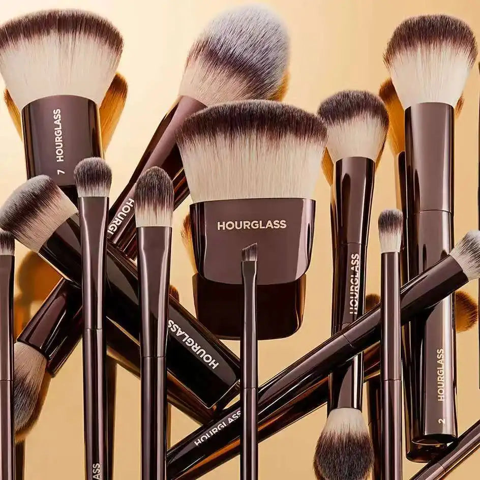 HOURGLASS Full Set Makeup Brushes - Powder Blush Foundation Eyeshadow Concealer Lip Brush - Cosmetic Brush Kit for Face And Eyes