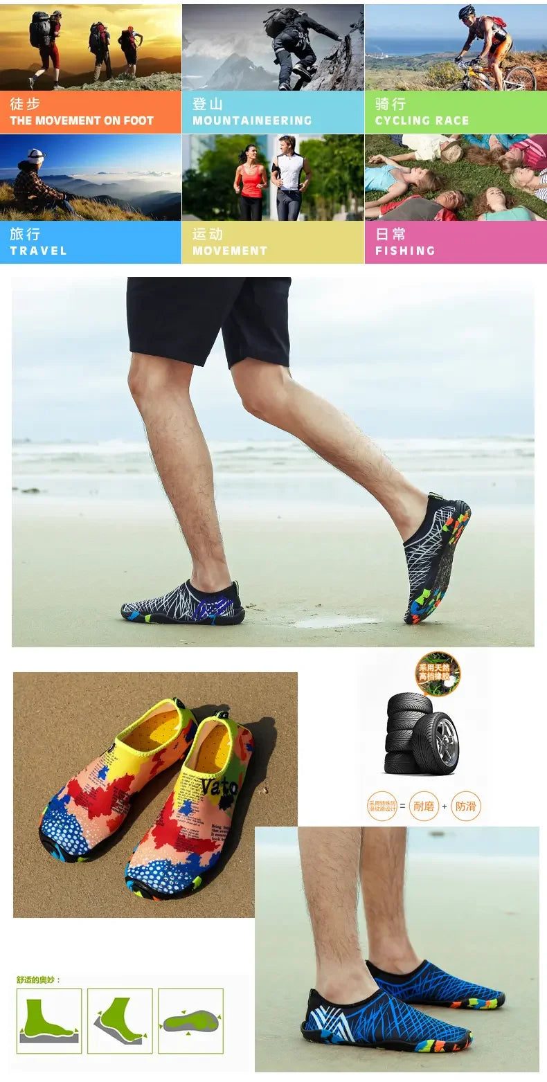 Unisex Shoes Swimming Water Yog Women Men Barefoot Outdoor Beach Sandals Upstream Aqua Shoes Nonslip River Sea Diving Sneakers