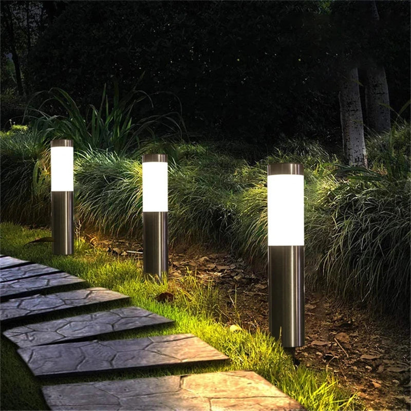 Solar Garden Light Solar Stainless Steel Garden Path Light Outdoor Landscape Light Gate Column Patio Yard Driveway Lawn Light