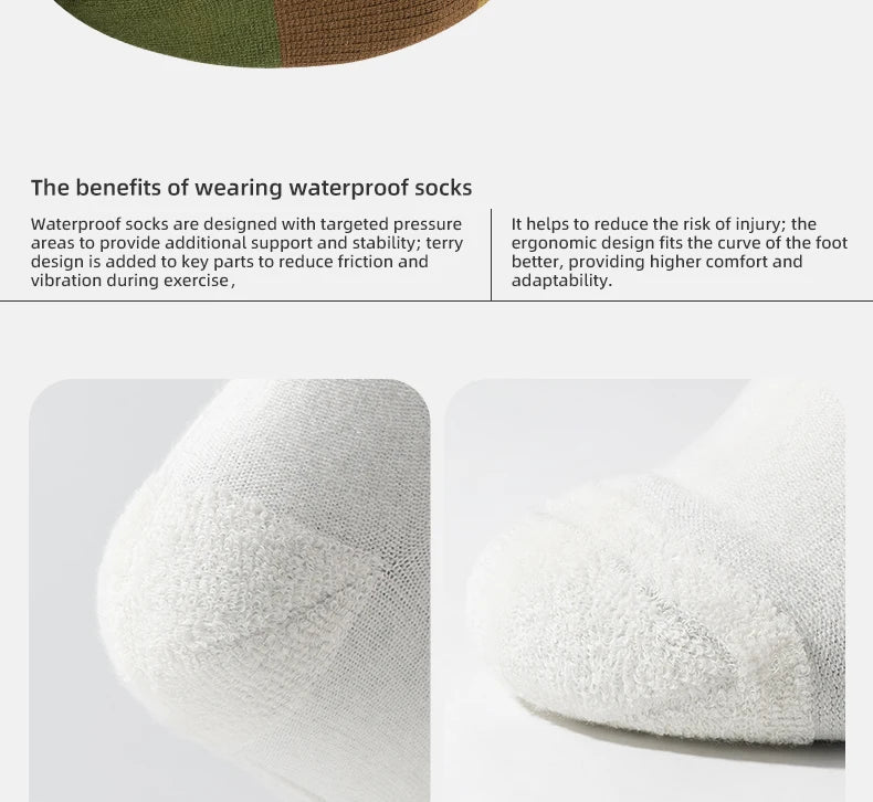 Qunature Four-Season Waterproof Socks Breathable Outdoor  Sport Socks Hiking Cycling Cross Country Running Skiing Windproof Sock
