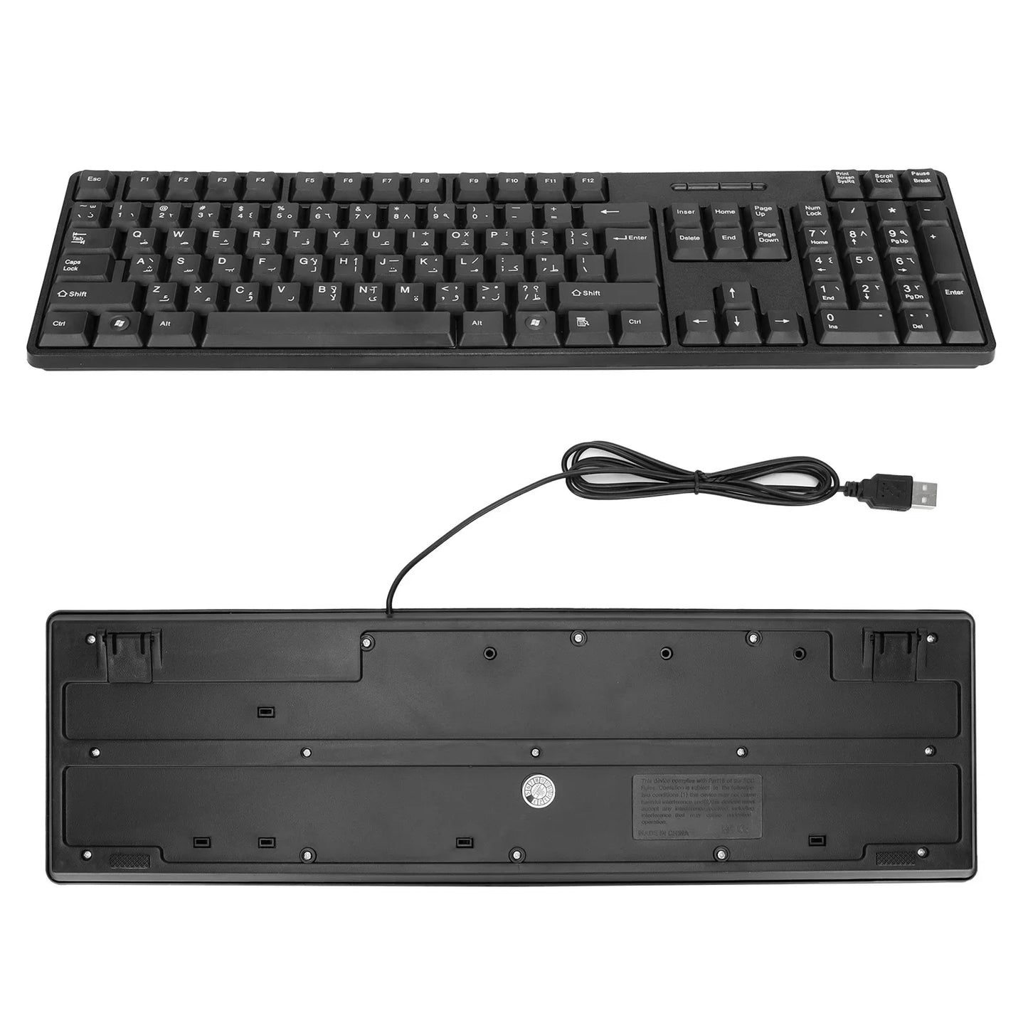 Computer Keyboards Ergonomic Design Durable USB Wired Arabic English Mechanical Keyboard for PC Laptops