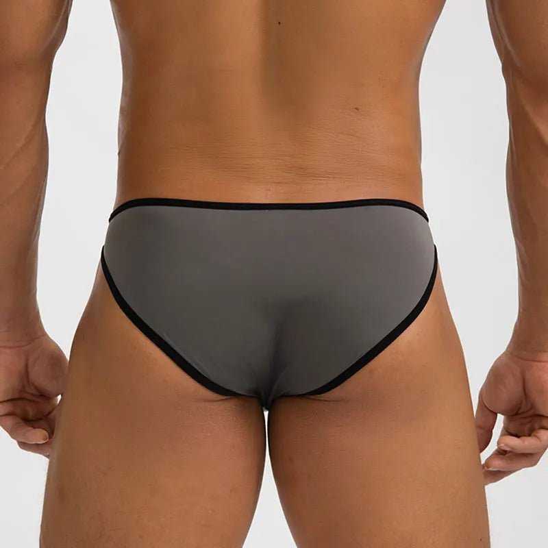 Ice Silk Sexy Men Underwear Briefs Cueca Mid Waist Thin Calcinha Quick Dry Youth Panties Ropa Interior Hombre U Pouch Underpants