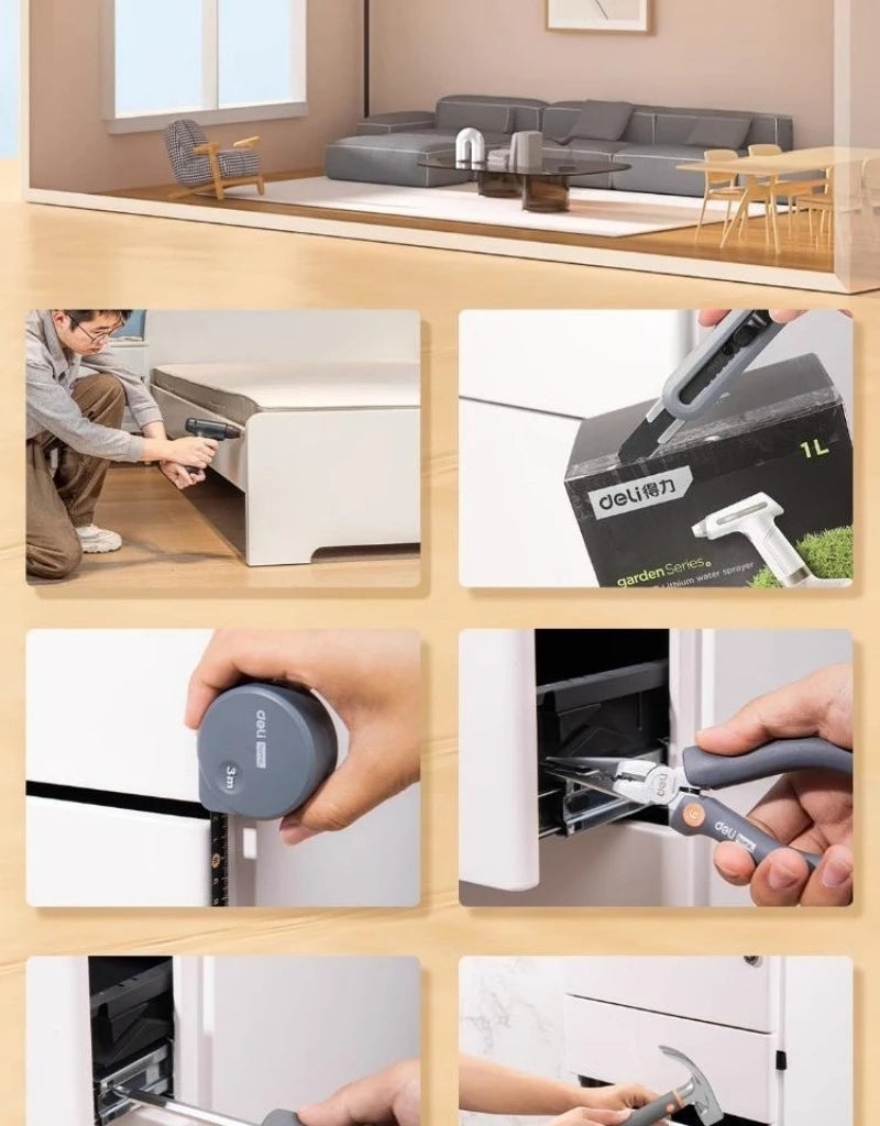 Daily Household Hand Tool Sets Multifunctional Hand Tool Sets Wire Cutter Hammer Lithium Electric Drill Emergency Repair Tools