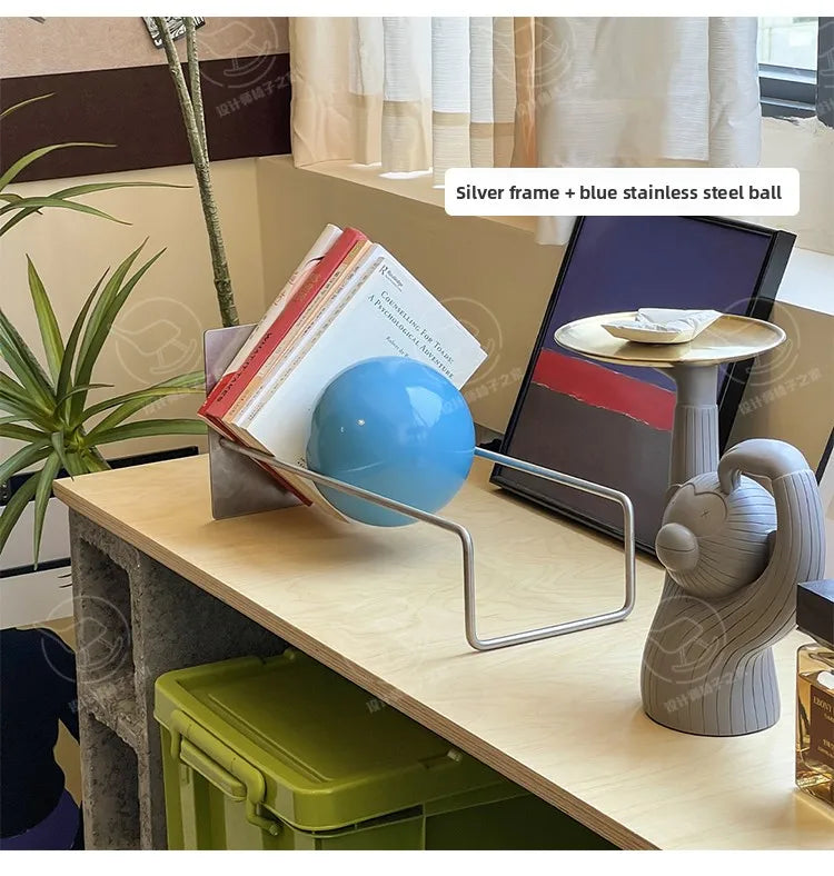 Bauhaus Creative Bookshelf Solid Wood Ball-Bearing Magazine Holder Mid-Century Modern Desk Organizer Artistic Home Display shelf