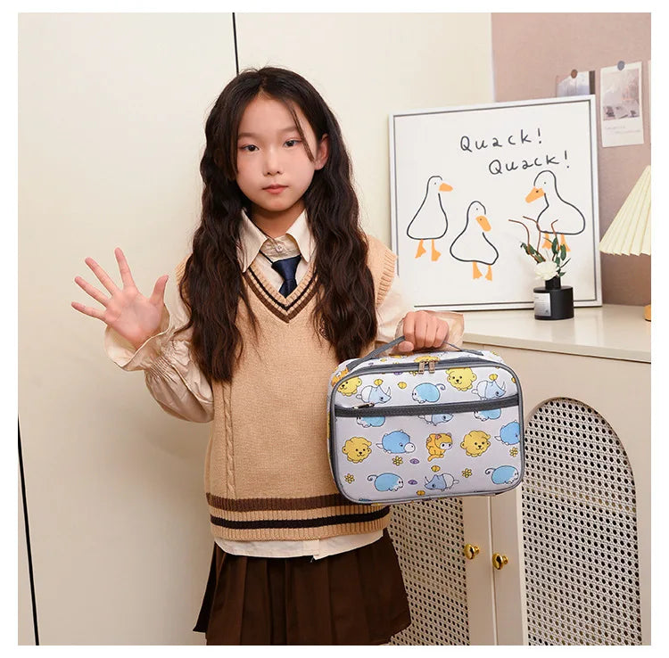 New lunch box bag large capacity kindergarten schoolbag storage bag and high appearance level lunch bag