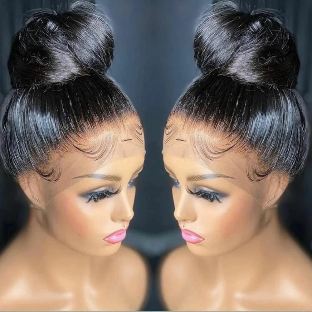 360 HD Transparent Lace Frontal Wigs Pre Plucked Brazilian Bone Straight 13x4 13x6 Lace Front Human Hair Wigs For Black Women