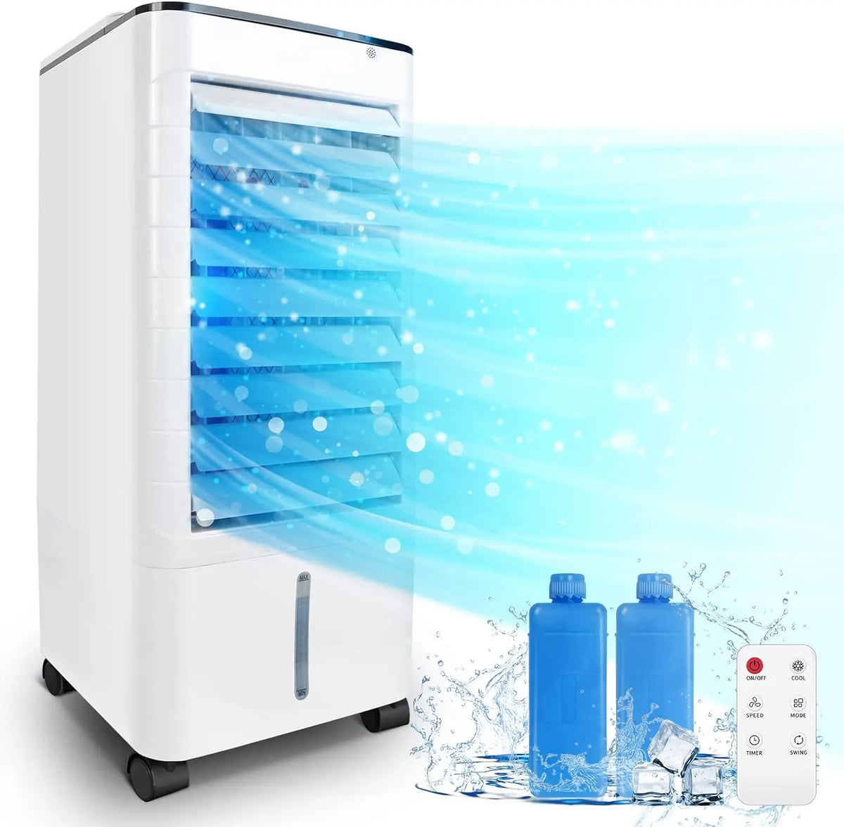 220V Floor Standing Air Cooler Portable Cooling Fan Humidifier with Ice Box Timer Remote Control For Home Office Bedroom