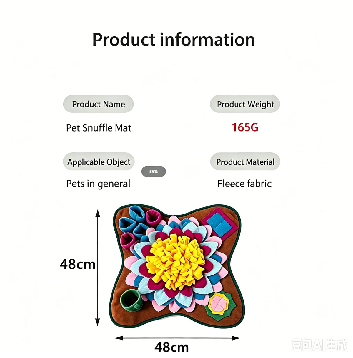 Pet Sniffing Training Mat Dogs Cats Educational Stress Relief Bite Resistant Slow Food Mat Pets Eco-friendly Training Blanket