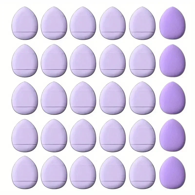 50-Pack Mini Fingertip Powder Puff Set (Pink) - Precision Foundation & Concealer Applicator Sponge Finger Pads