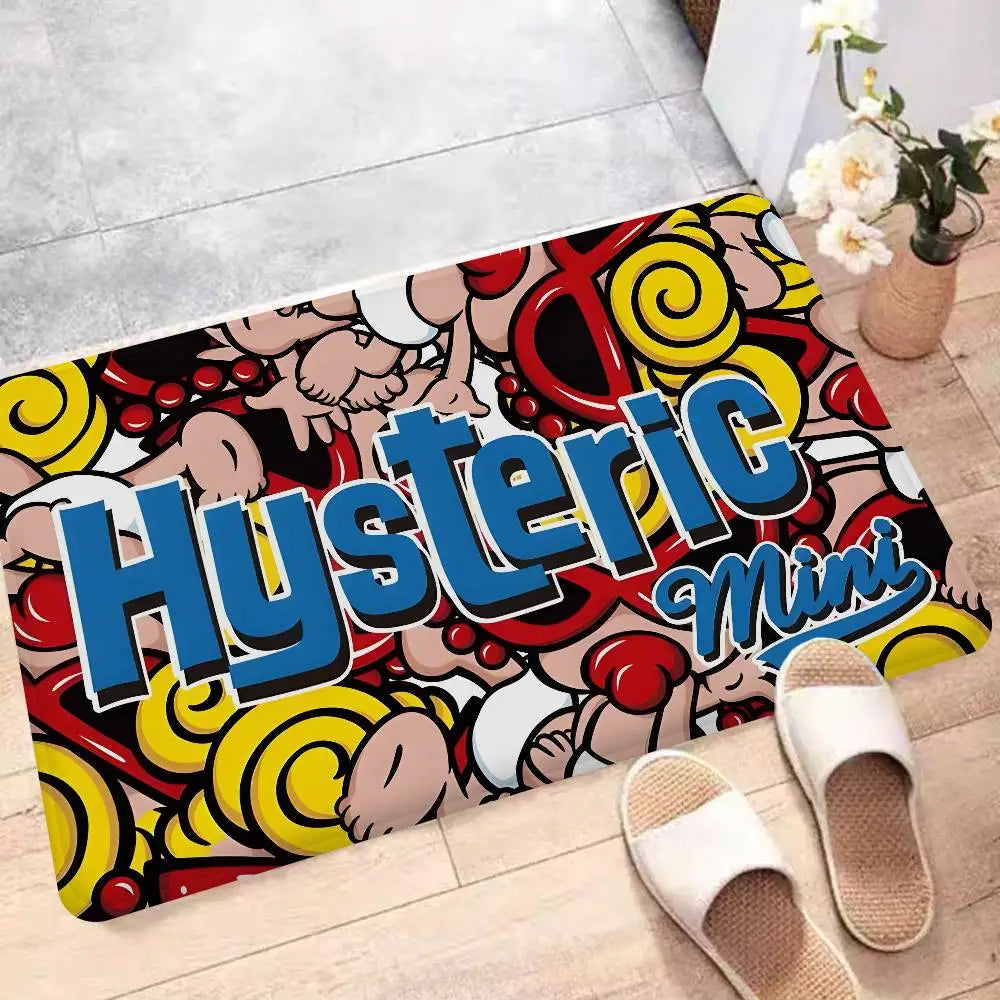 Japan Fashion H-Hysteric M-MiniS Floor Mat Non-Slip Laundry Room Mat Laundry Decor Balcony Child Living Room Bedside Mats